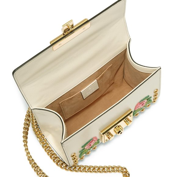 HOST PICK 🥳Gucci Small Floral Embroidered Padlock Shoulder Bag NEW WITH DUSTBAG - Picture 4 of 10